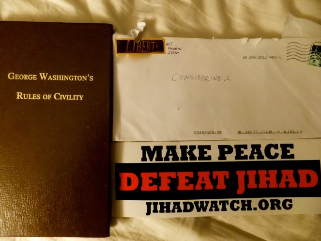 Hate mail from Jihad Watch Org