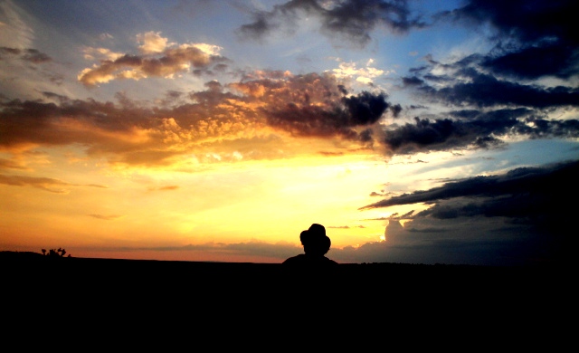 A picture I shot on "timer mode" at my favorite hangout, the Rock in Dover. That's me in the picture.
