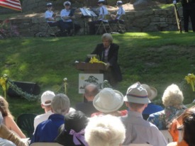 David speaks at a service held on the 10th anniversary of the 9/11 attacks at the McCourt Memorial Garden. Photo credit: M. Dirk Langeveld